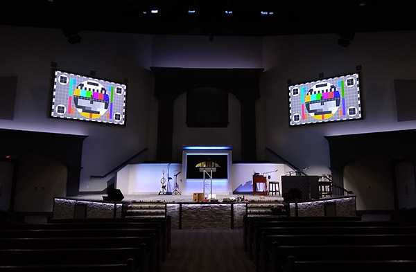 audio video and lighting installation in a church in texas